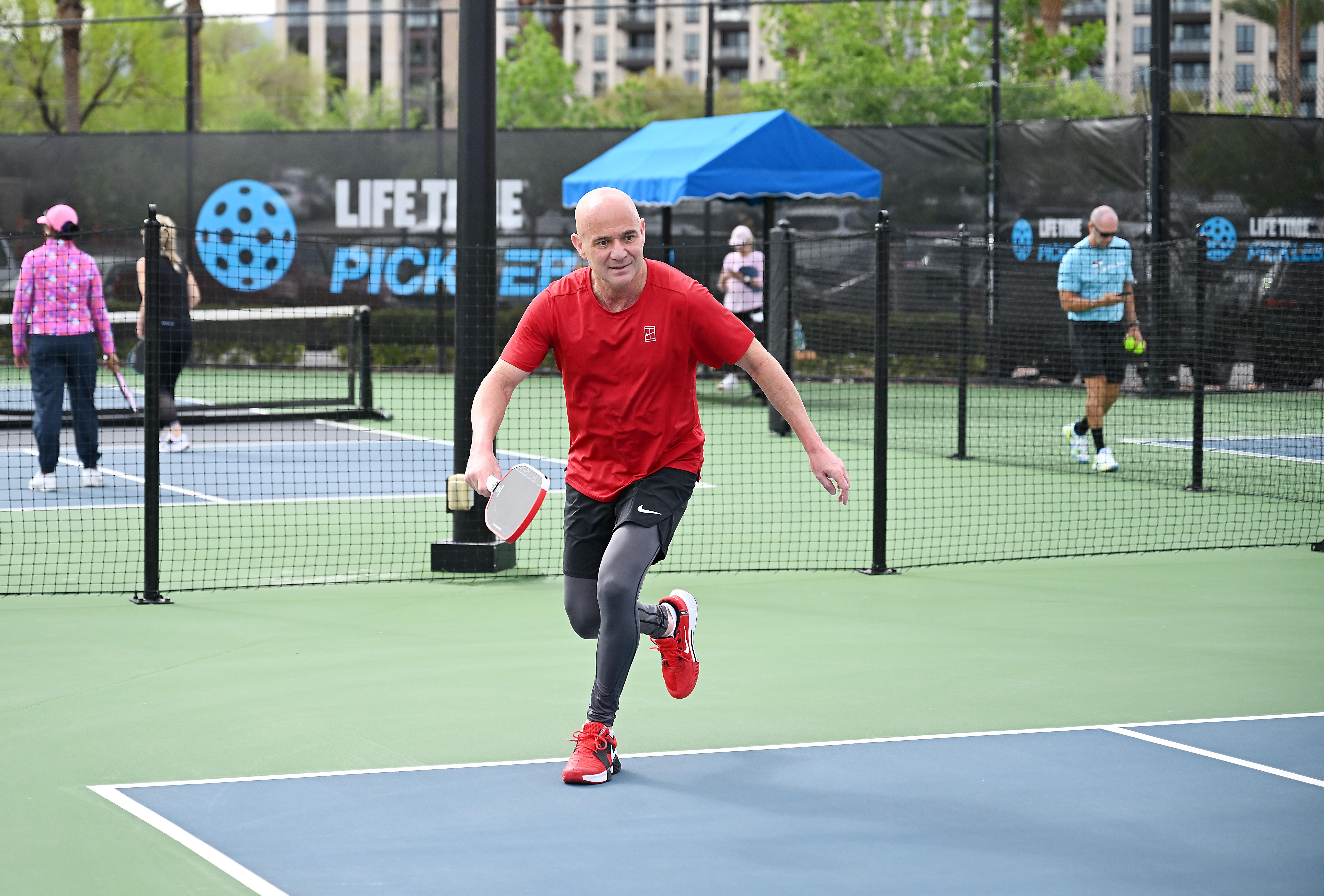 Andre Agassi Hosts Life Time's First Pickleball Open Play Day In Las Vegas
