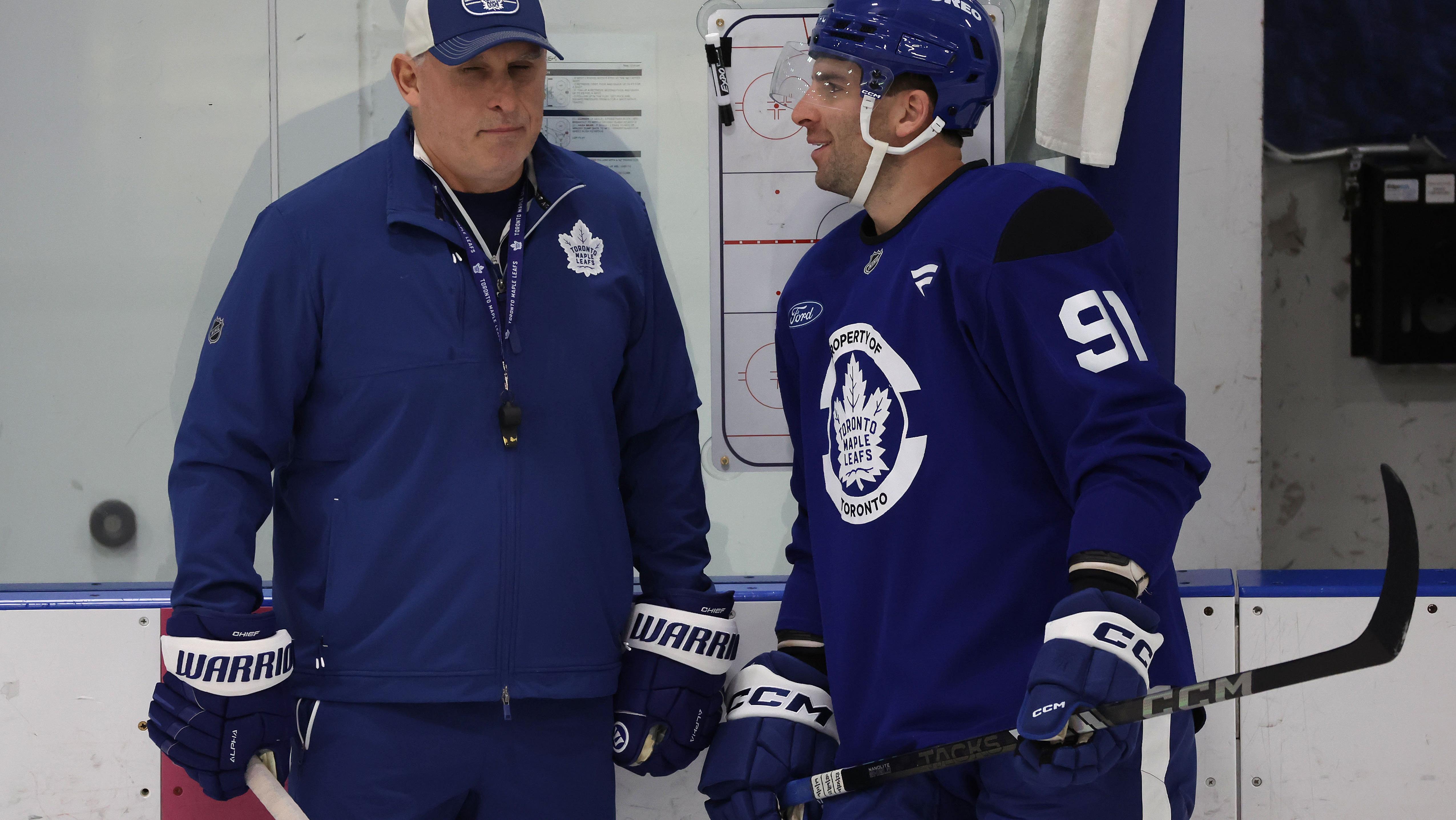 Toronto Maple Leafs have a short practice in between games 1 and 2 of their first round NHL Stanley Cup play-off series against the Ottawa Senators