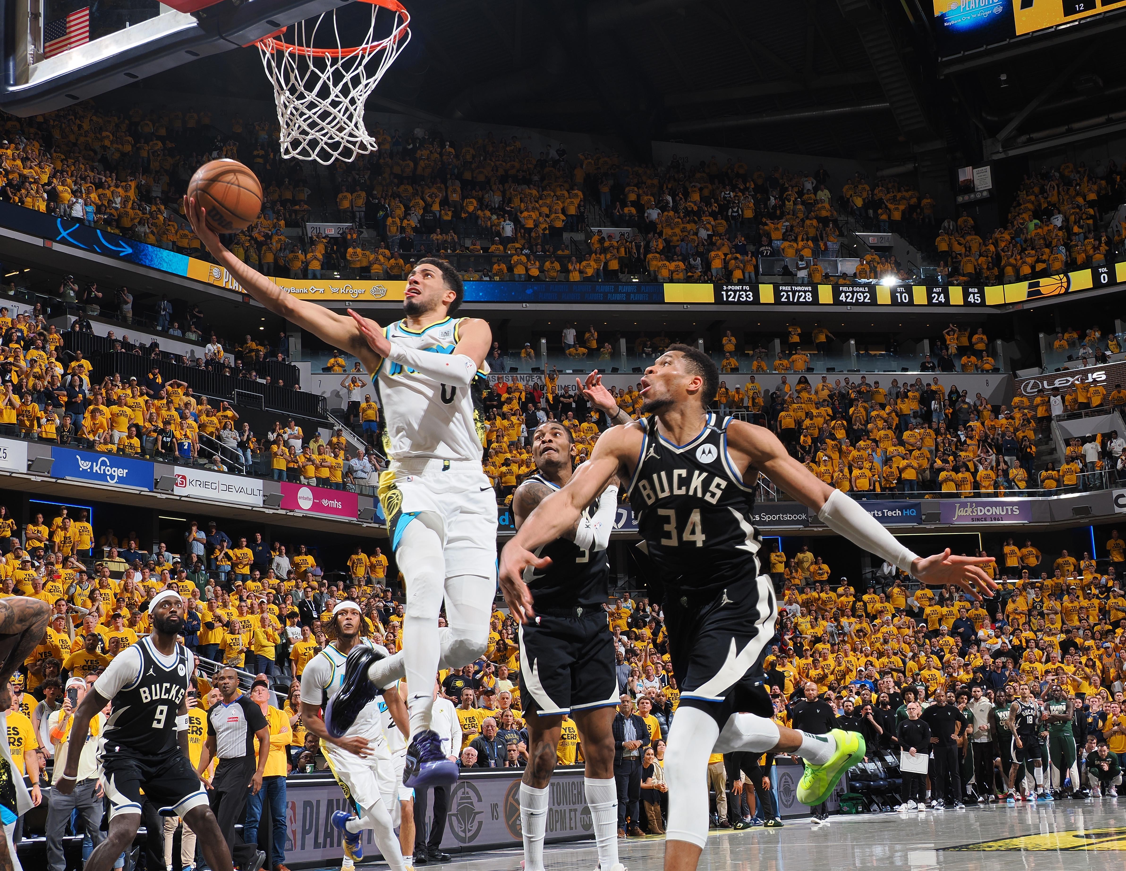 2025 NBA Playoffs - Milwaukee Bucks v Indiana Pacers - Game Five